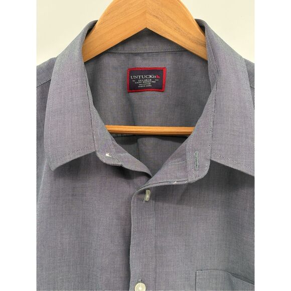 Untuckit Button Up Shirt Men Size XXL Blue Non Iron Long Sleeve - Picture 4 of 11